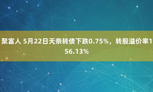 聚富人 5月22日天奈转债下跌0.75%，转股溢价率156.13%